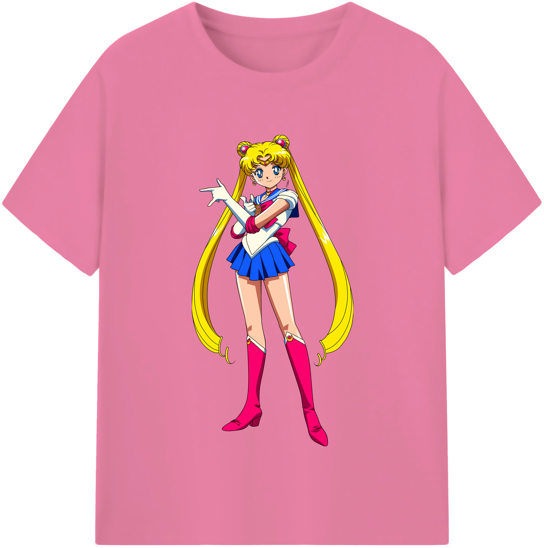 （画像用） 美少女戦士セーラームーン 月野 うさぎ つきの うさぎ Sailor Moon Tsukino Usagi 綿100％半袖Tシャツ（フロントプリント）